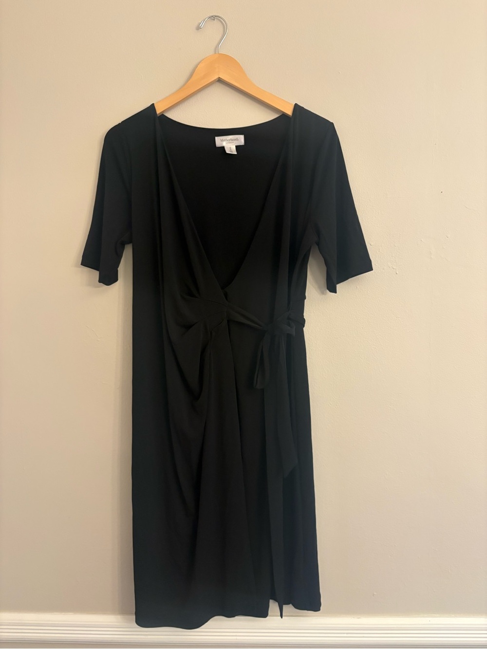 Motherhood Maternity Black Wrap Midi Dress